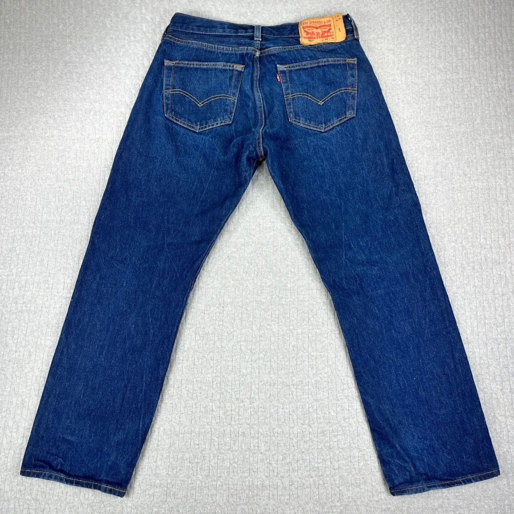Levi's 501 Original Fit Jeans Men 34x30 fits 31x28 Blue Straight Leg Button Fly
